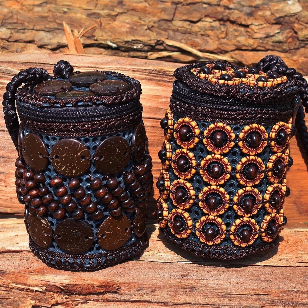 2 Mocha mini boho purses